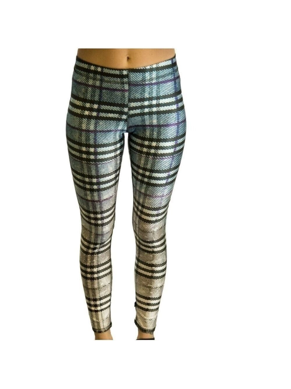 Terez Women's Dip Dye Plaid Performance Leggings #168 X Small NWT